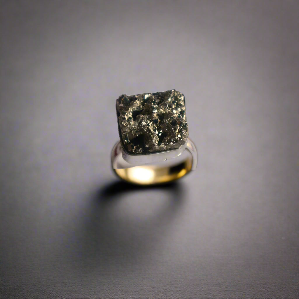 Rudramakshik Pyrite Ring