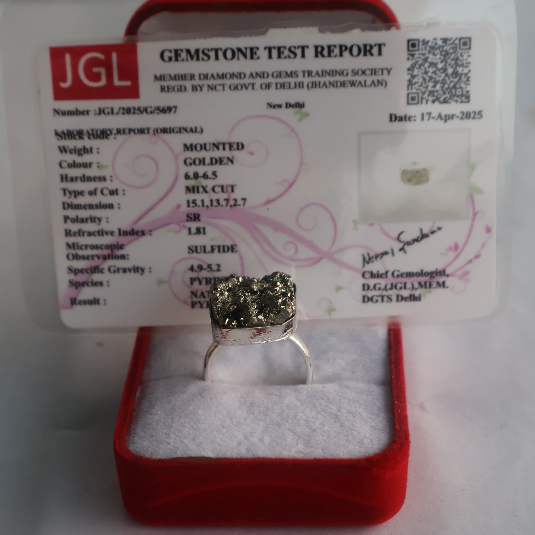 Rudramakshik Pyrite Ring