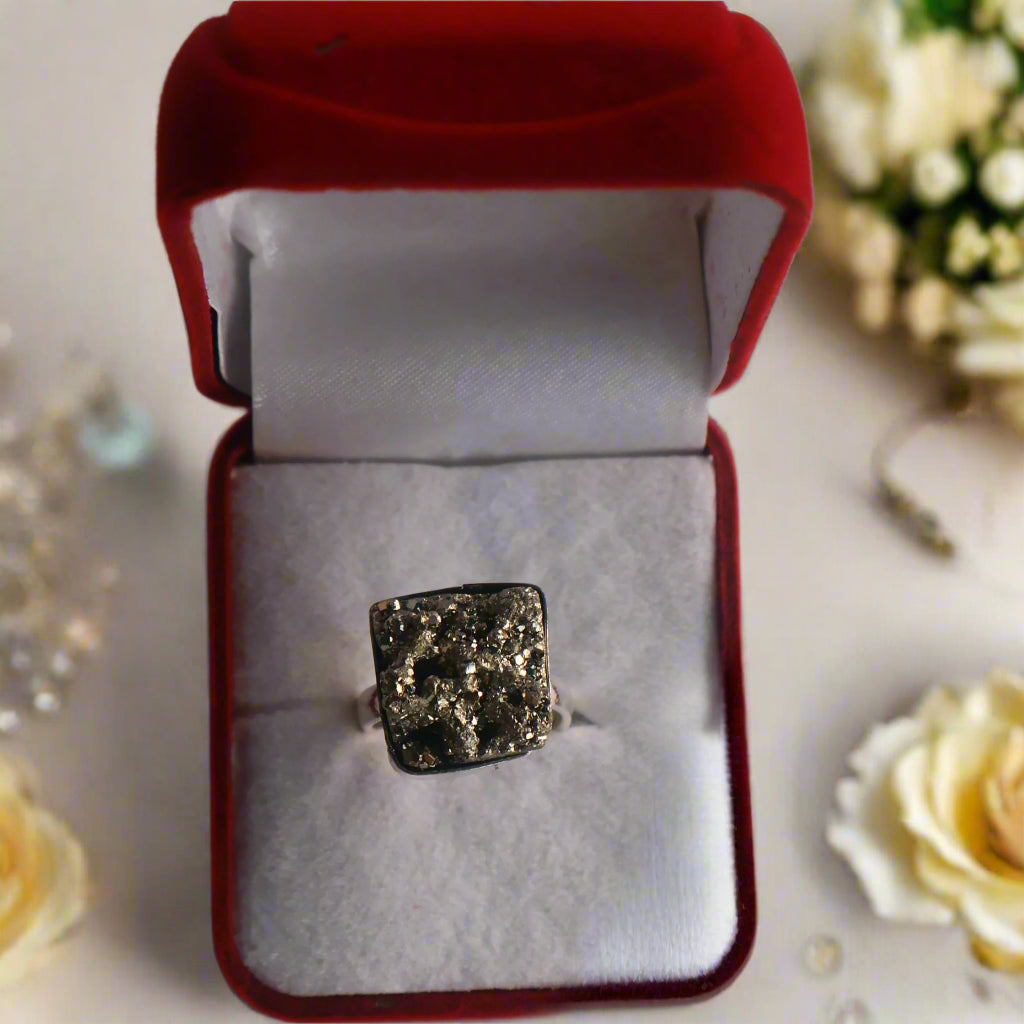 Rudramakshik Pyrite Ring